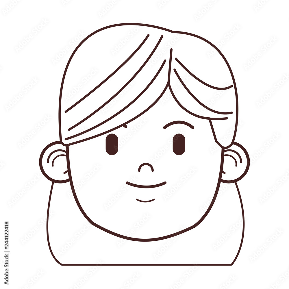 young woman face cartoon