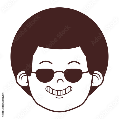 young man face cartoon