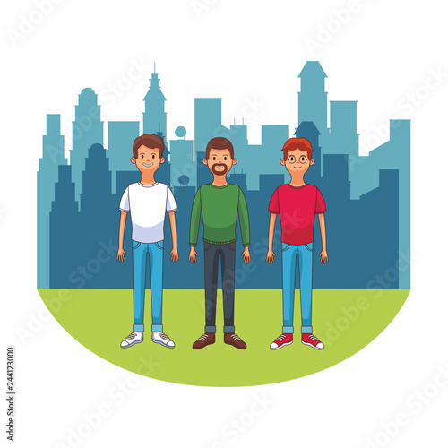 young men cartoon