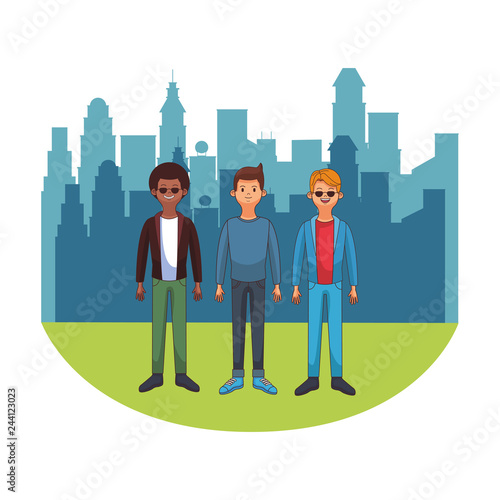 young men cartoon