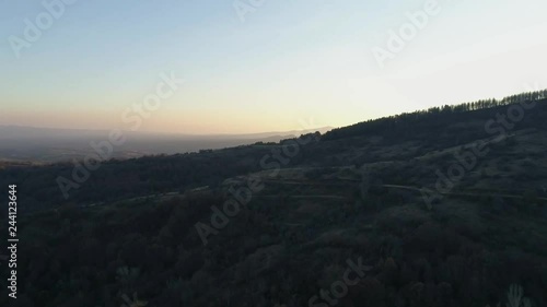 Sonnenuntergang in den Bergen von Nord-Griechenland, Mazedonien,