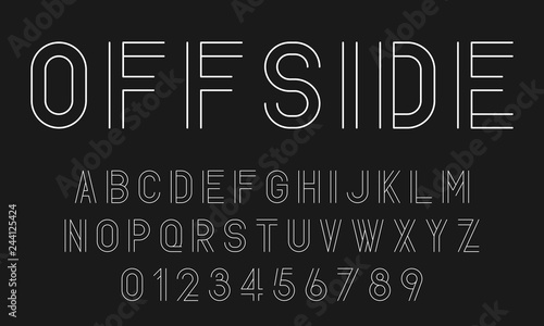Set of alphabets fonts letters and numbers modern abstract design with lines vector illustration