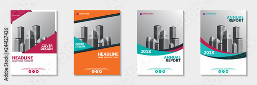 Set of abstract cover design. Annual report, pamphlet, presentation, brochure. Front page, book cover layout design. Cover design template.