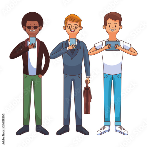 young men cartoon