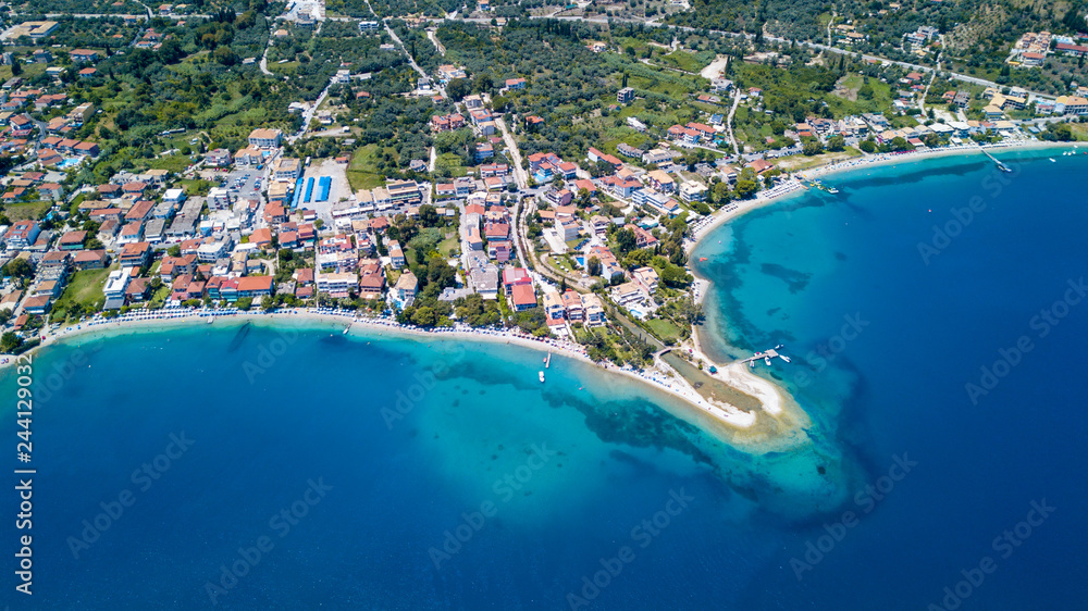 Fototapeta premium Beautiful drone shot of lefkada island in greece