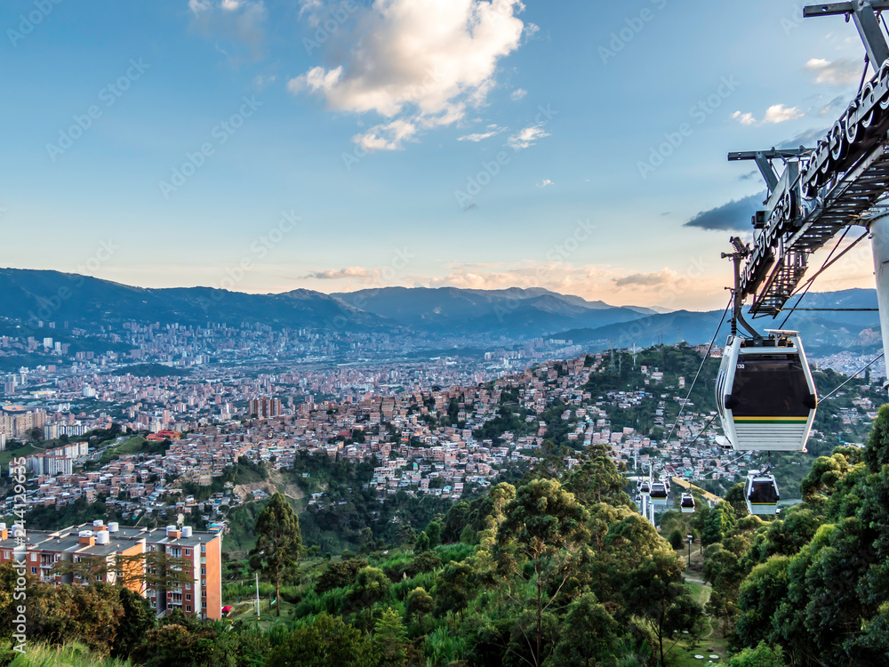 Skyline of Medellin from the Metro Cable station Photos | Adobe Stock