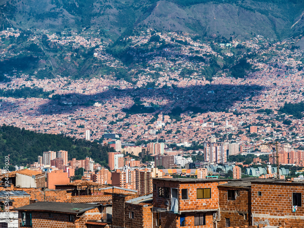 Impressive Skyline of Medellin viewed from Comuna 13