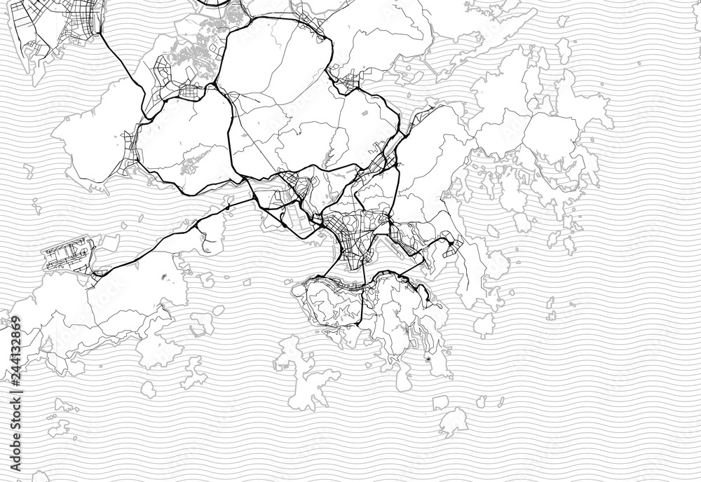Area map of Hong Kong, China - obrazy, fototapety, plakaty 