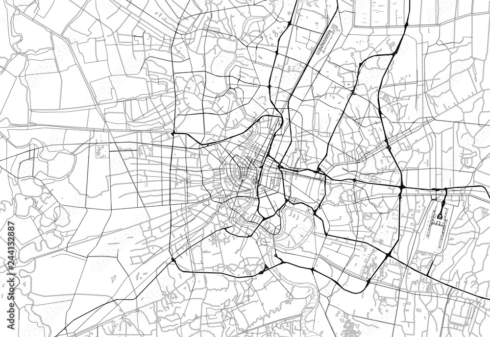 Naklejka premium Area map of Bangkok, Thailand