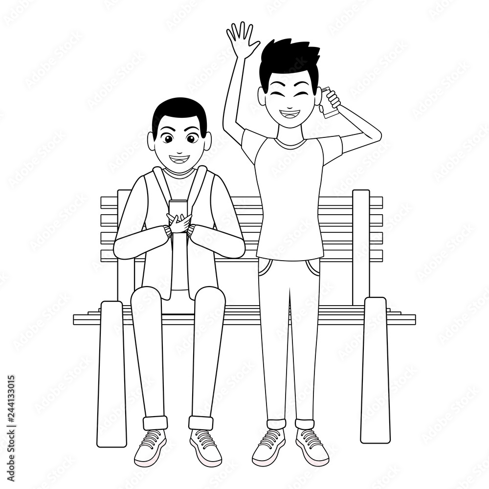 young men cartoon young men cartoon