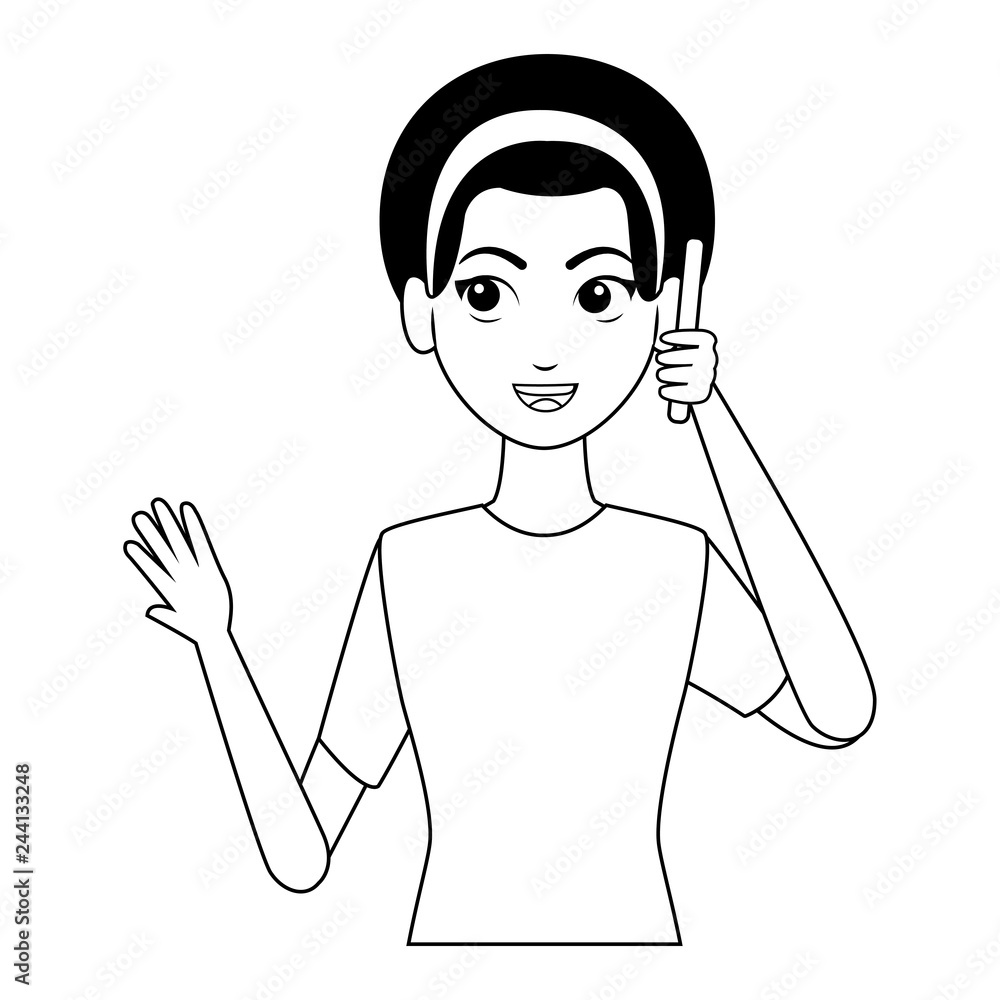 young woman cartoon young woman cartoon