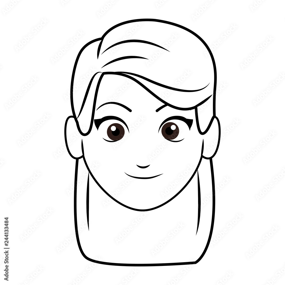young woman face cartoon