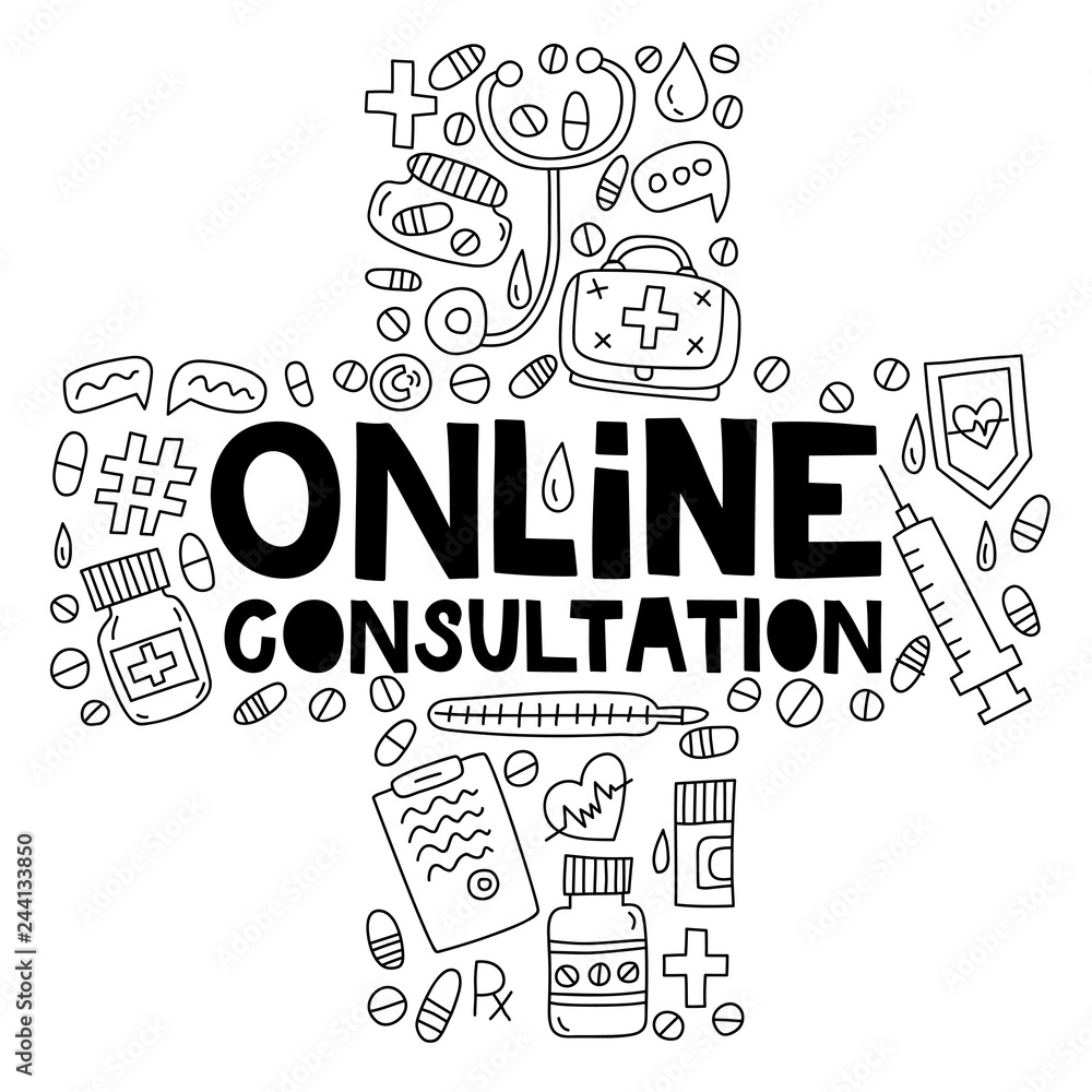 Online consultation vector illustration