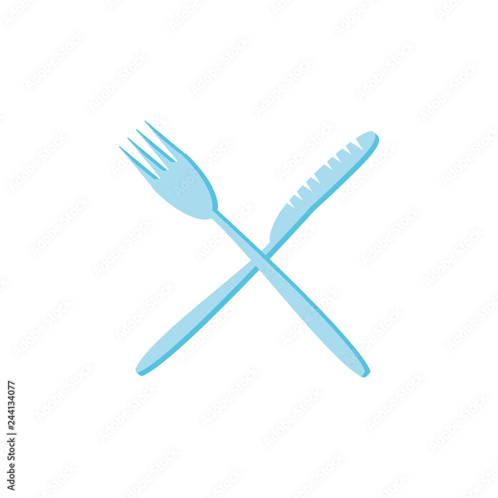 fork with knife crossed isolated icon fork with knife crossed isolated icon