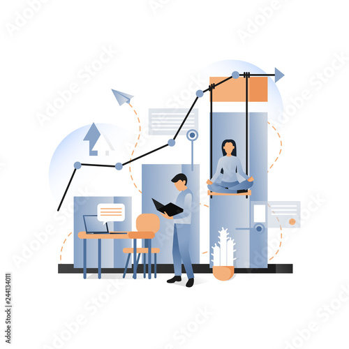 Business vector concept for web banner, website page