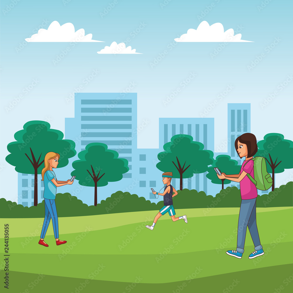 Fototapeta premium group of friends cartoon