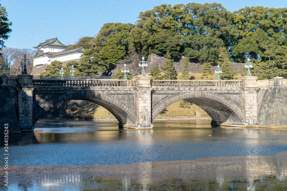 東京の江戸城（皇居）正門鉄橋（二重橋）