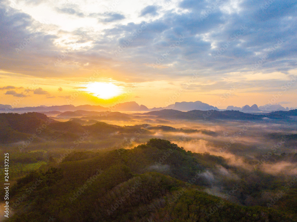 Sunrise at Phu Ta Tun Viewpoint Phang nga province