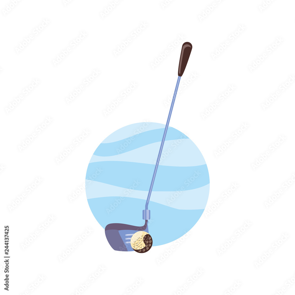 stick with golf ball isolated icon stick with golf ball isolated icon