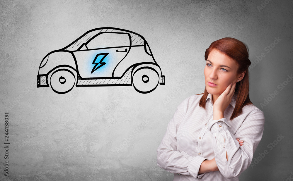Formal person thinking about electric car concept
Formal person thinking about electric car concept