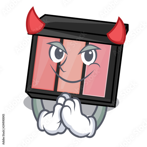 Devil cartoon eye shadow in makeup bag