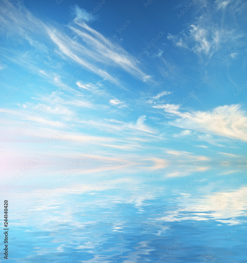 Sky background and water reflection. Sky background and water reflection.