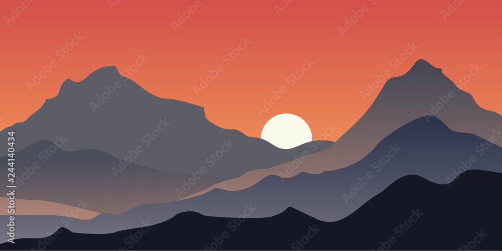 illustration of mountain scenery, mountain landscape background illustration of mountain scenery, mountain landscape background