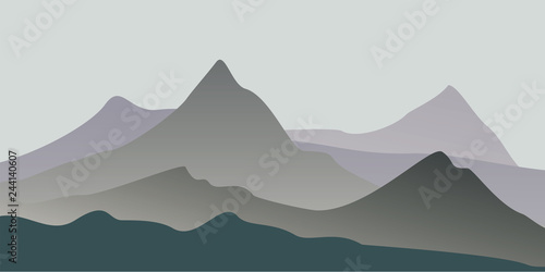 illustration of mountain scenery, mountain landscape background