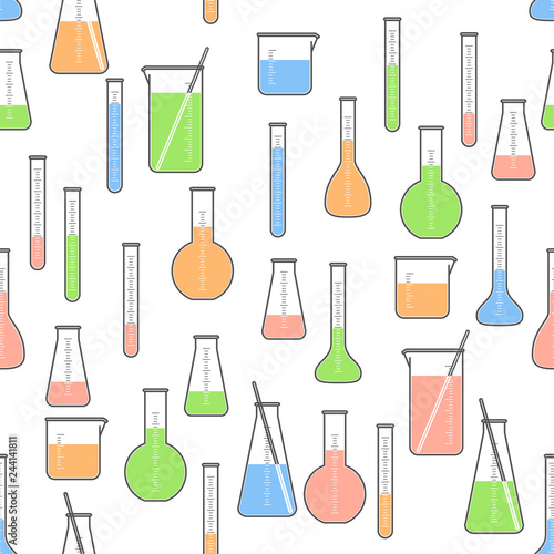 chemical flasks illustration