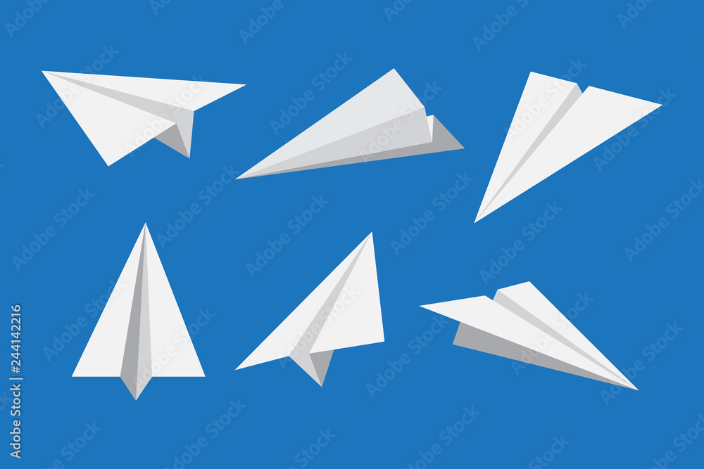 Paper plane or origami airplane icon set - Vector illustration Paper plane or origami airplane icon set - Vector illustration