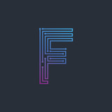 Letter F Technology Abstract logo Template