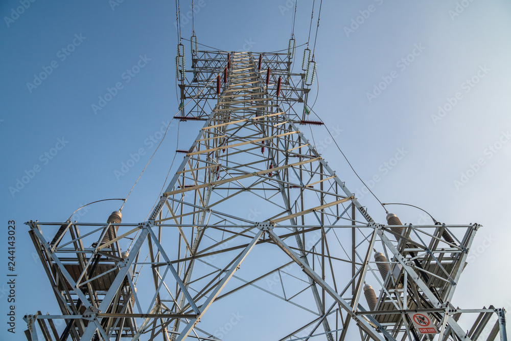 custom made wallpaper toronto digitalpower transmission tower on background of blue sky
