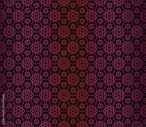 Vector Illustration. Pattern With Floral Ornament. Design For Print Fabric. Dark purple color