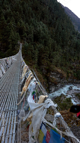 Hillary suspension bridge close to Namche Bazaar photo