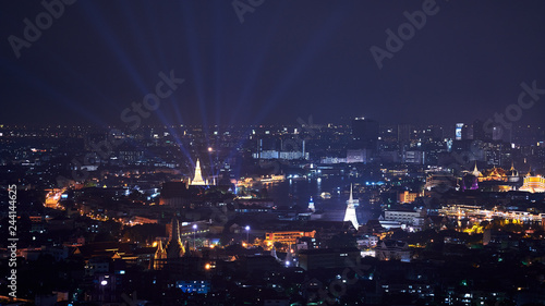 landscape of aerial view of thailand with grand palace and royal temple