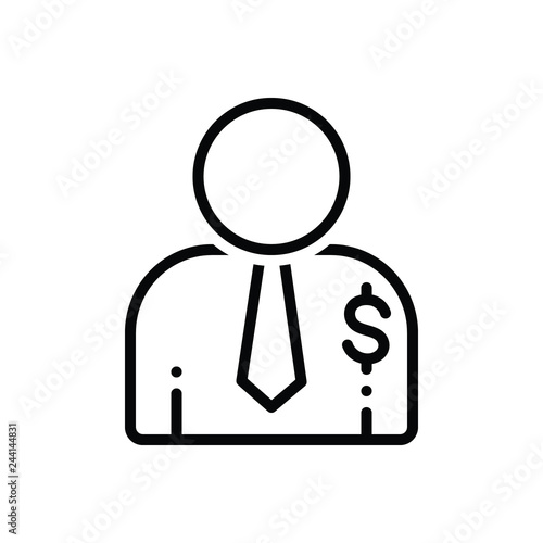 Black line icon for salesperson  