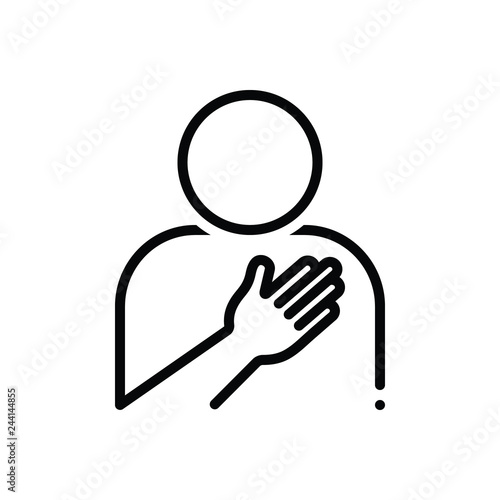 Papier peint Black line icon for sincerity