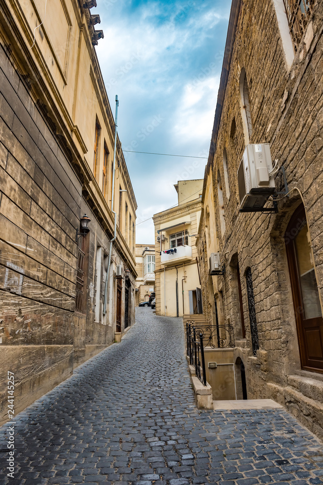 Narrow streets of the old city, Baku, Azerbaijan