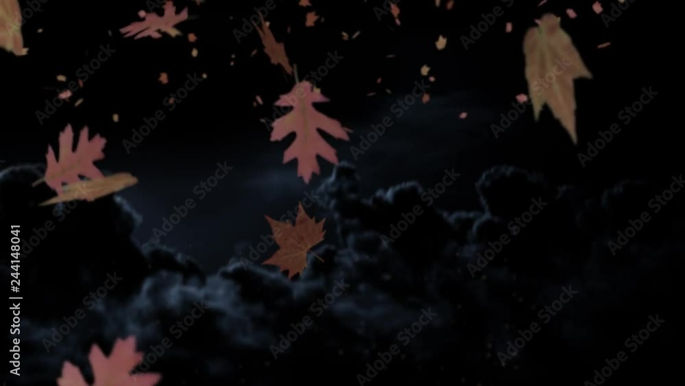 Happy Halloween Gravestone in Falling Leaves 4K Loop features the ...
