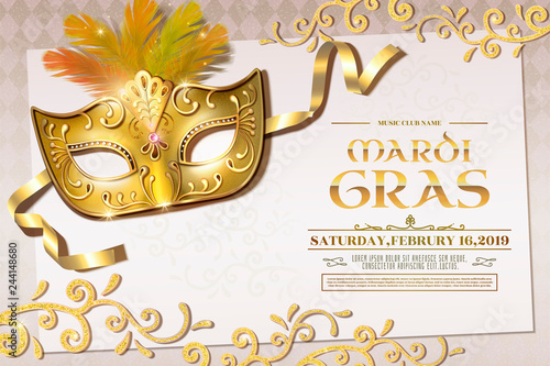 Mardi Gras party invitation