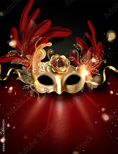 Golden carnival mask