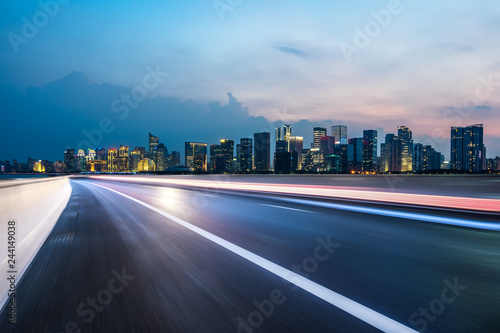 traffic in city at night