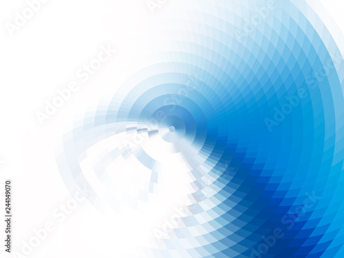 Abstract composition - round on the water. Vector with mosaic tiles, visual illusion of gradient effect, but vector without gradient