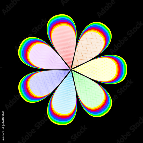 stylized flower  vector composition with spectrum colors
