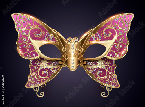 Purple carnival butterfly mask