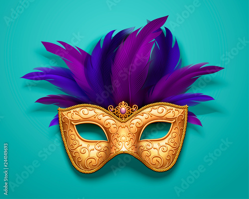 Golden carnival mask