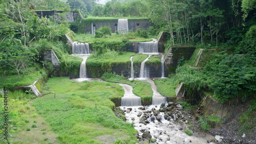 Photos multilevel waterfall on the river