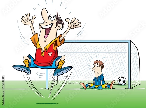 Goal, the player rejoices