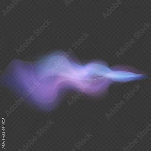 Light wave neon swirl overlay flare trace effect isolated on transparent background. EPS 10