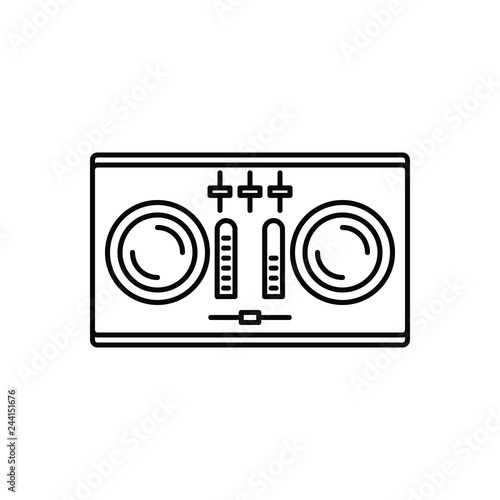 Black line icon for dj remote